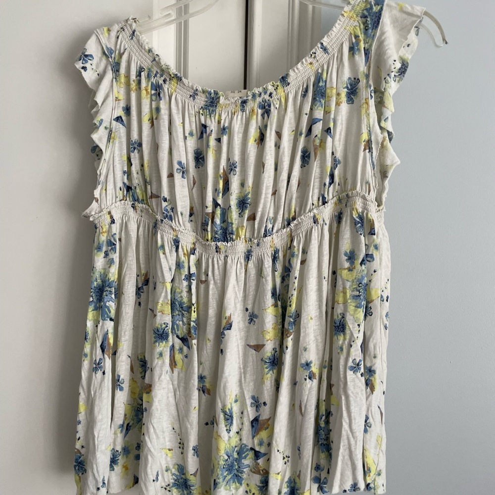 Floral off the shoulder free people shirt size M